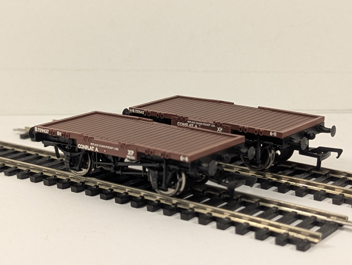 Bachmann OO Gauge Conflat A BR Bauxite (2 Per Box) Goods Wagon B709437 & B737642