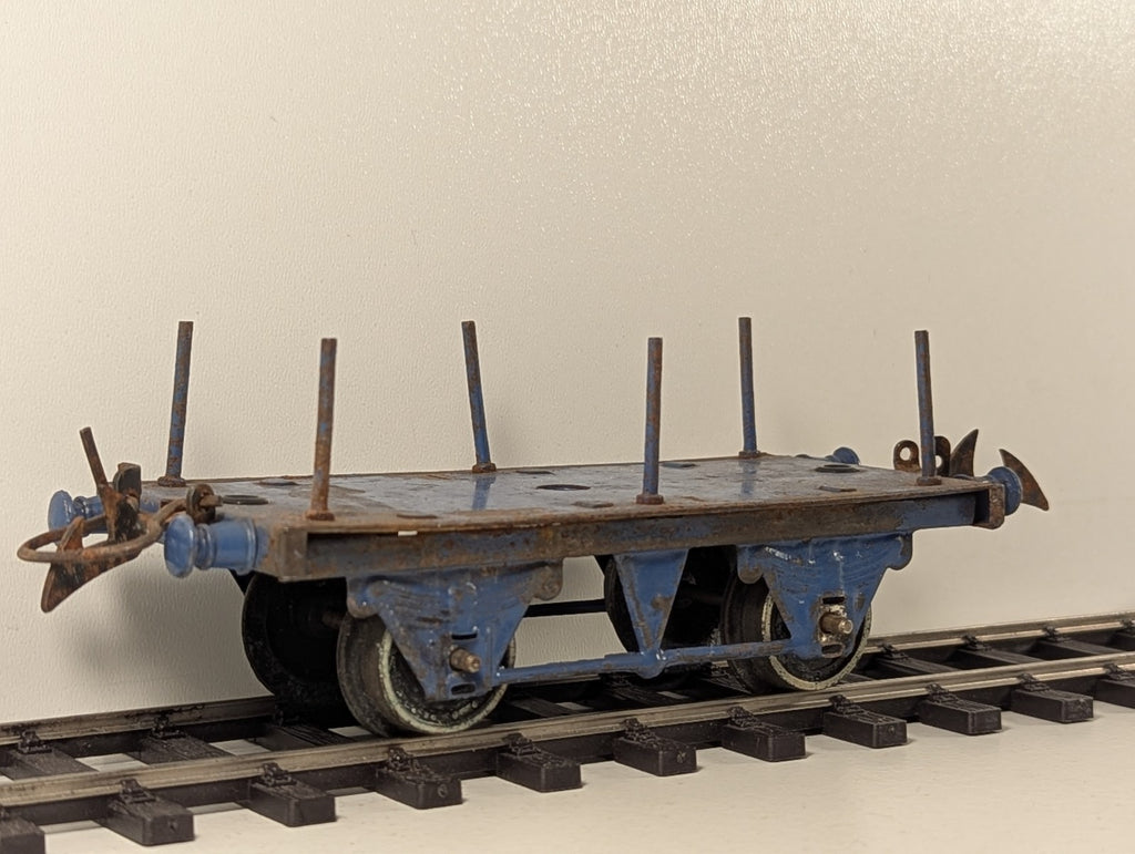 Hornby Series O Gauge Tinplate Stake Wagon Blue