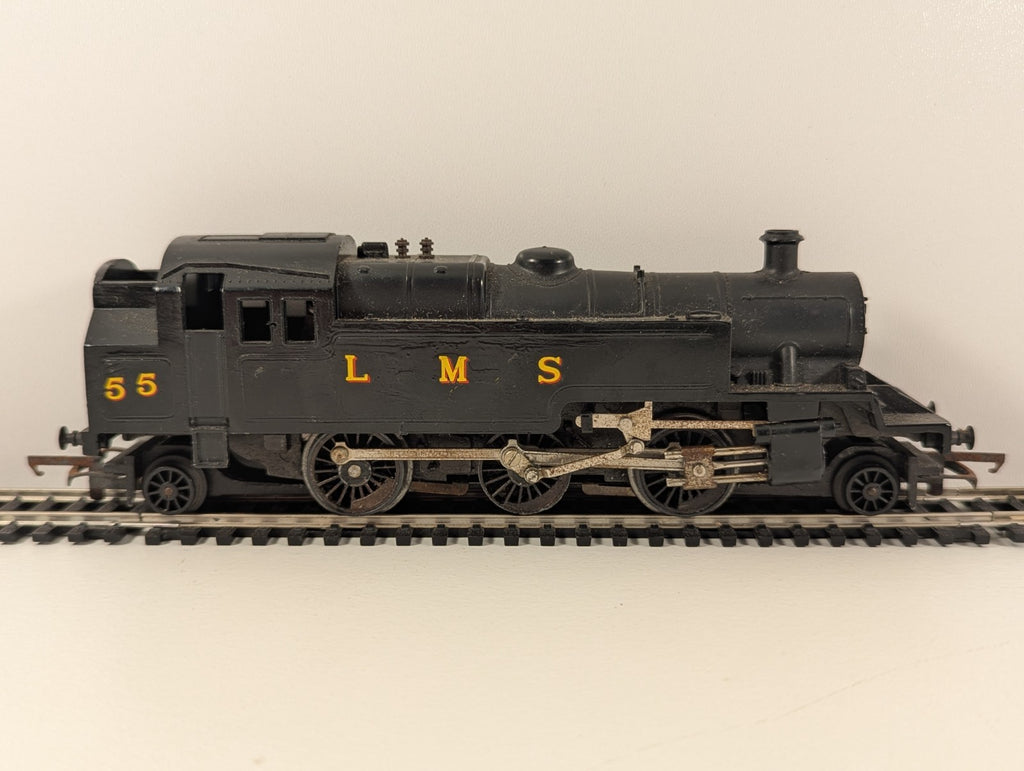 Tri-ang R59 OO Gauge LMS 3MT 2-6-2T – Repainted LMS Black – No. 55