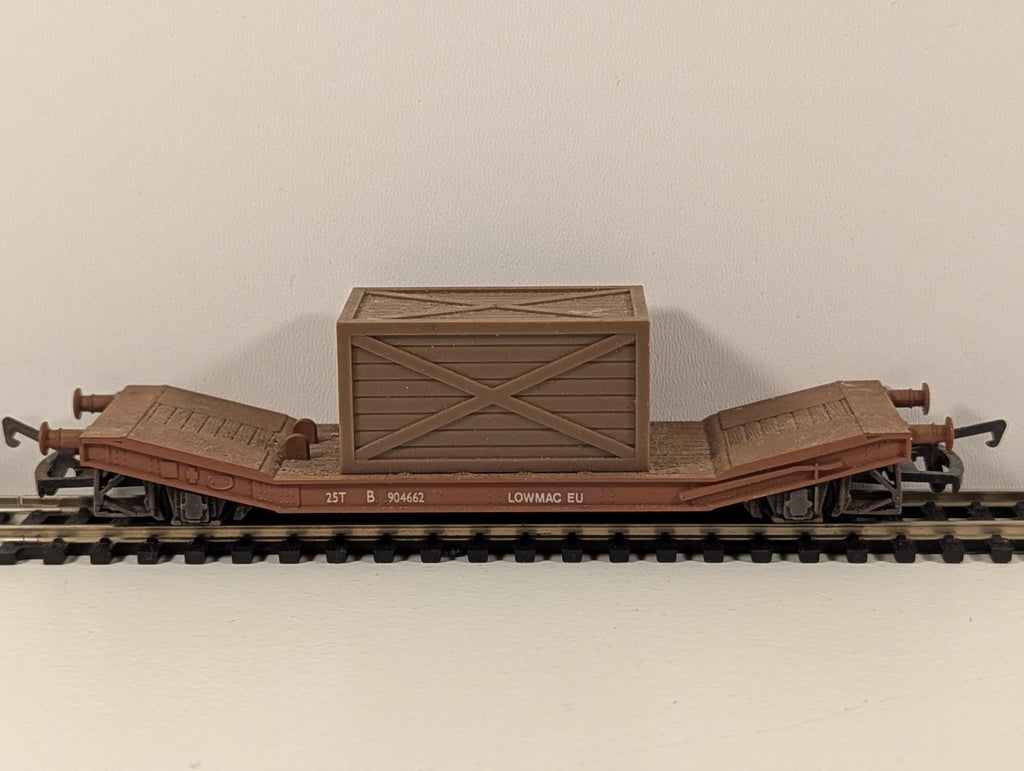 Airfix 54330 25-Ton Lowmac Machine Wagon – Crate Load – OO Gauge