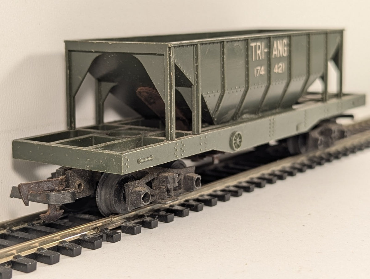 Tri-ang OO Gauge Operating Hopper Wagon Goods Wagon 174 421 Green R14