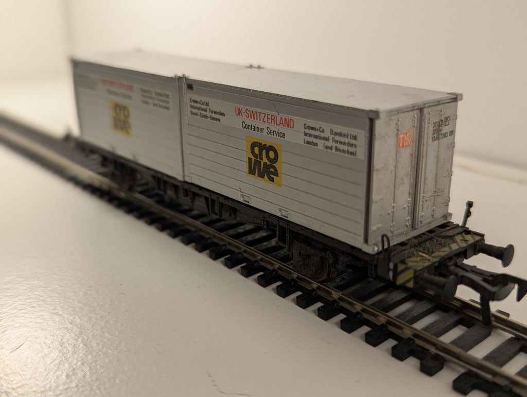 Fleischmann 5235 HO Flat Wagon With Crowe & Co Containers