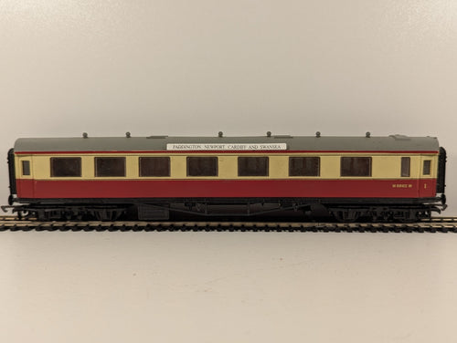Dapol OO Gauge Maroon & Cream Composite Coach Paddington–Cardiff–Swansea boards.