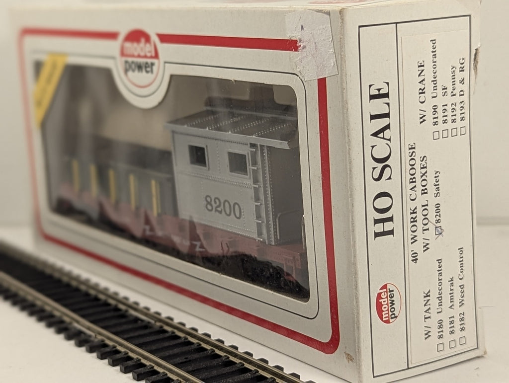 Model Power HO Scale 40' Work Caboose with Tool Boxes 8200 Safety First