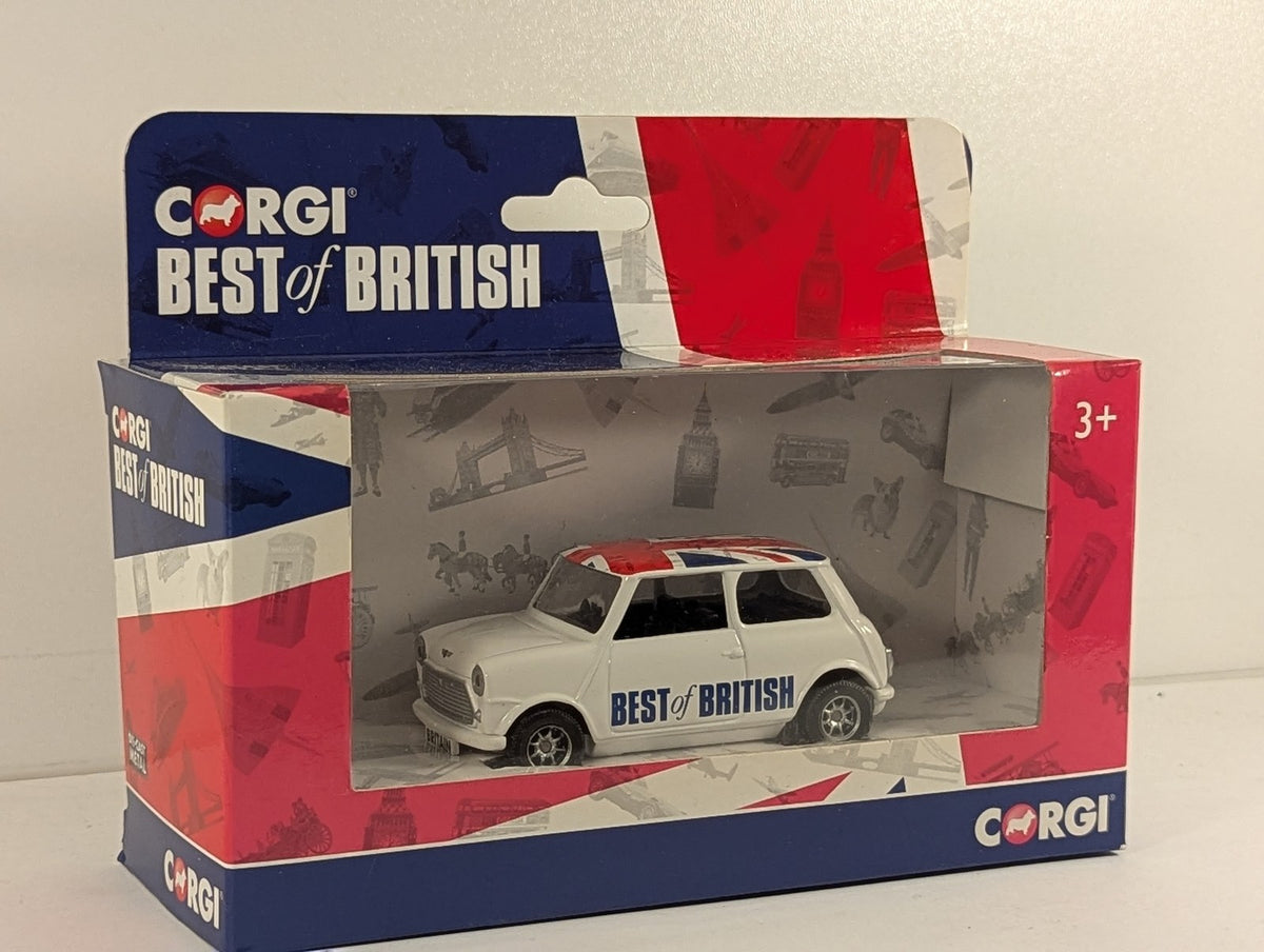 Corgi Best of British Classic Mini Die-cast Car White with Union Jack roof