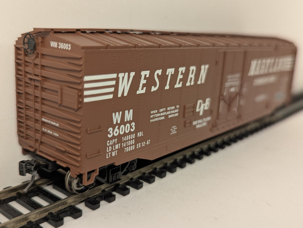 Bachmann HO Gauge 50ft Cushion Underframe Boxcar WM 36003 Western Maryland