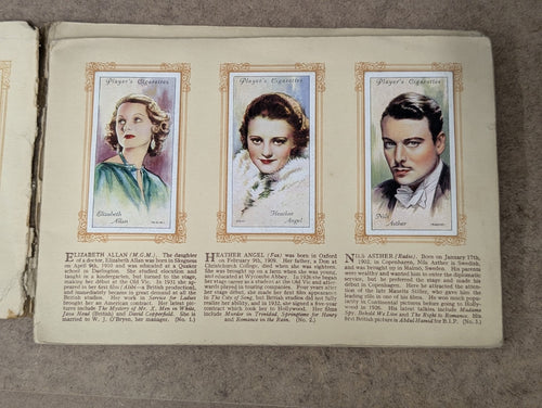 Album Of Film Stars Second Series John Player & Sons Cigarette Cards Full Set