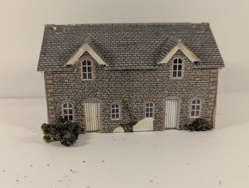 Metcalfe N Gauge Stone Semi-Detached Cottages Model Building