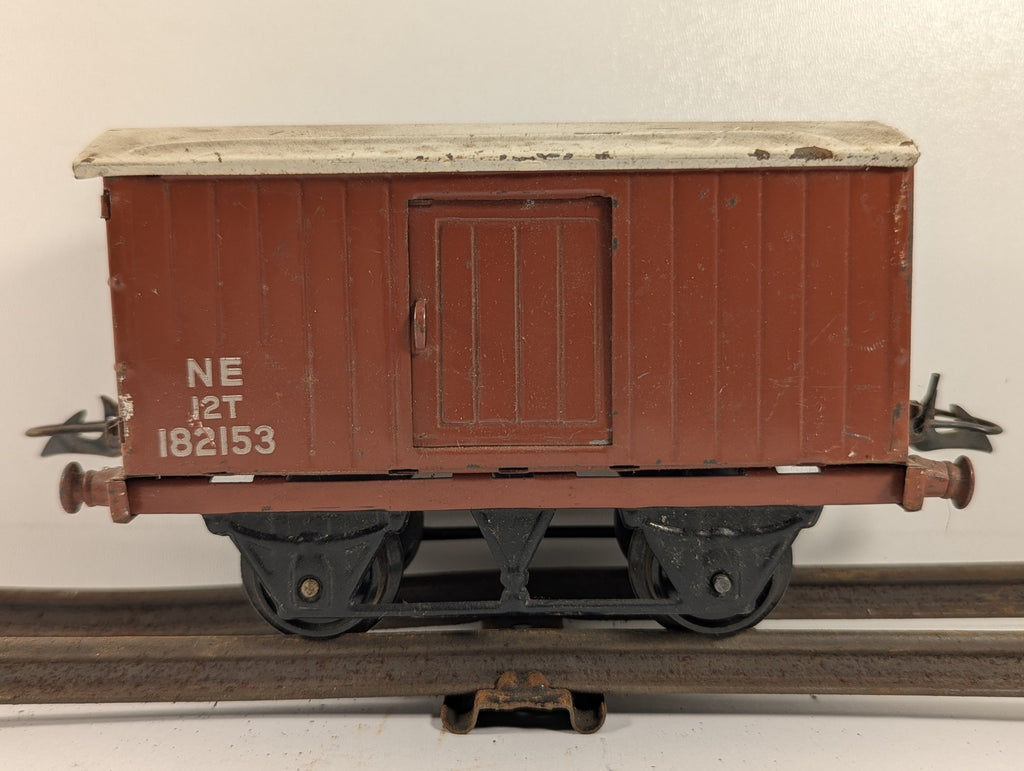 Hornby O Gauge No. 1 Goods Van Goods Wagon 182153 NE Brown