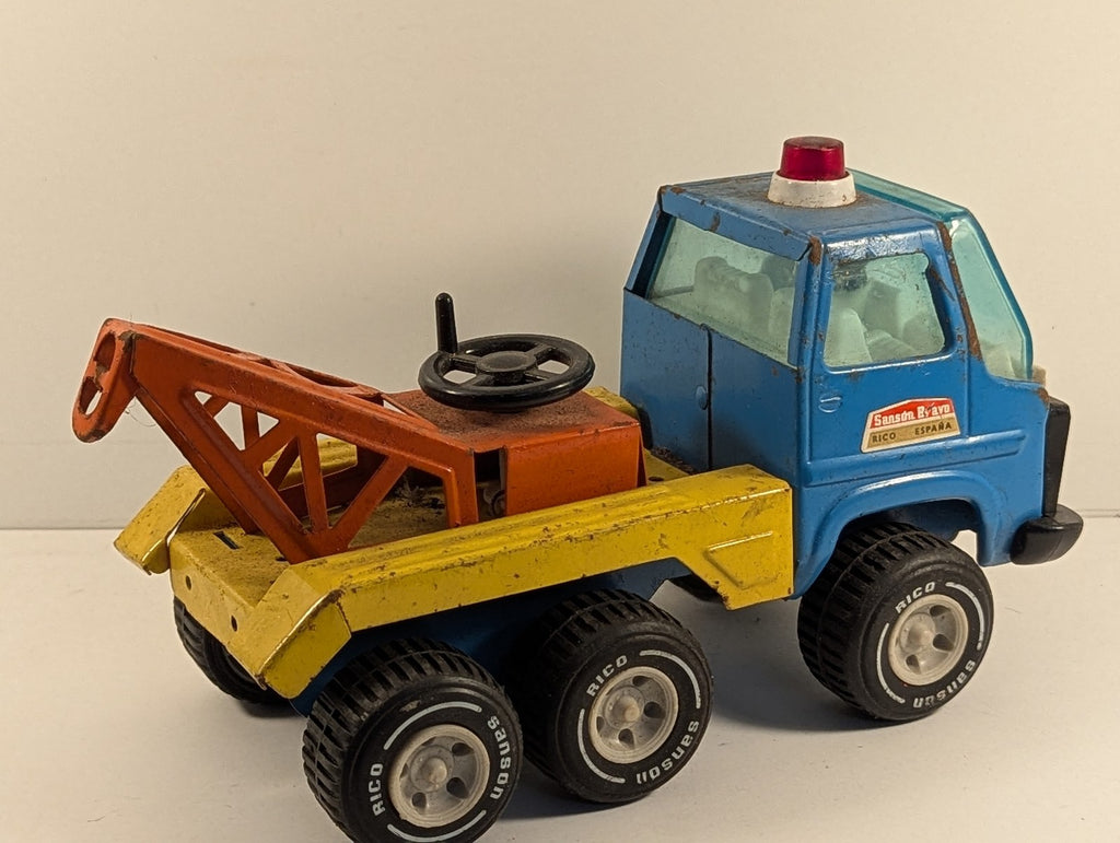 Rico Sanson Bravo Toy Tow Truck Blue, Yellow and Orange
