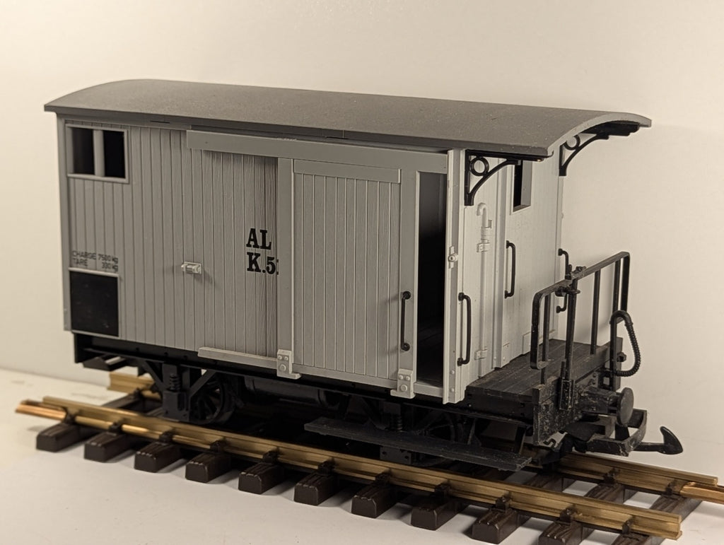LGB 94007 G Gauge Grey 4 Wheel Wooden Boxcar
