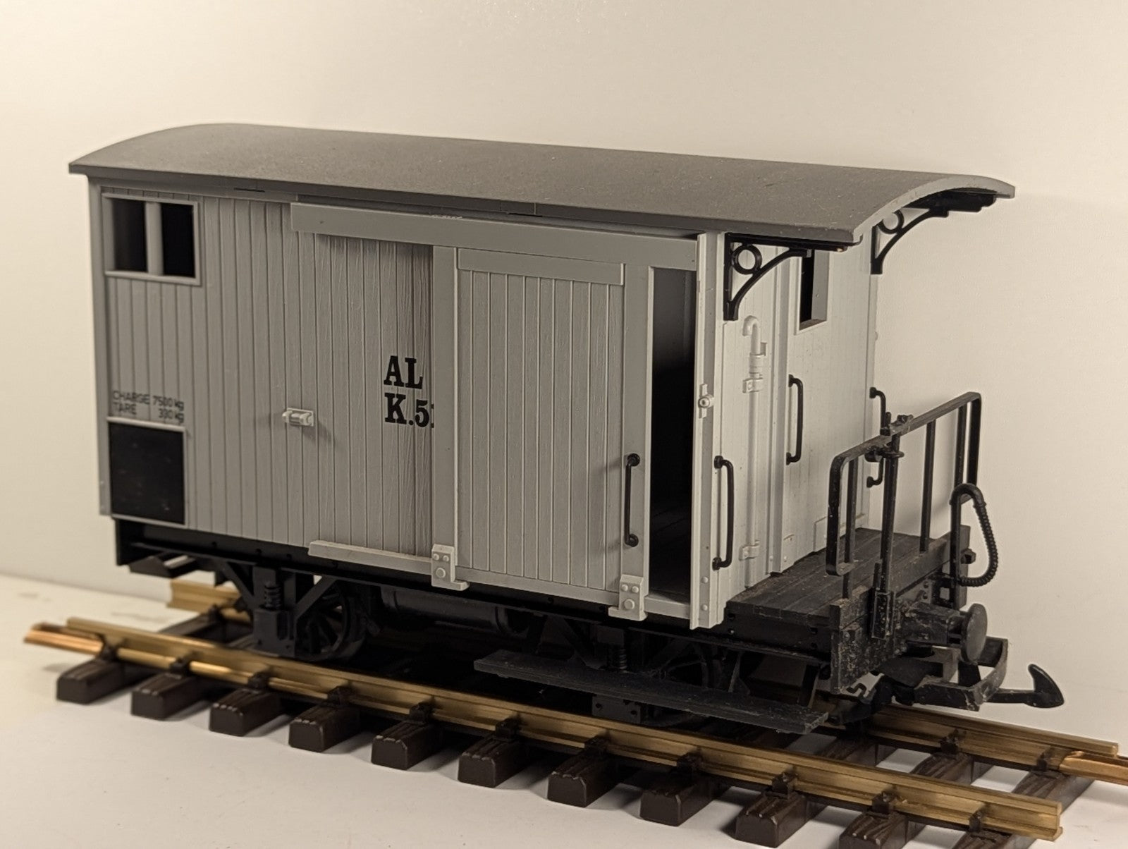 LGB 94007 G Gauge Grey 4 Wheel Wooden Boxcar