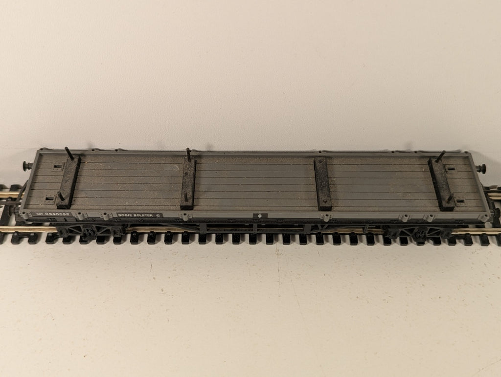 Tri-ang R110 OO Gauge BR Grey Bogie Bolster Wagon