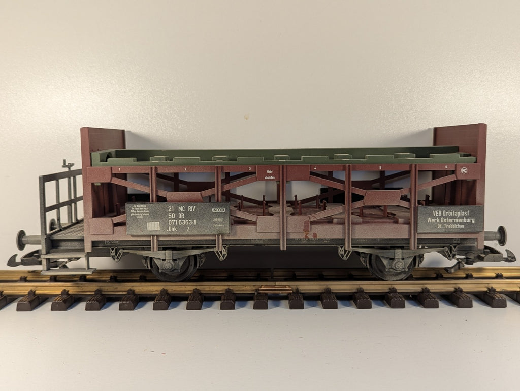 Piko G Gauge Weathered Acid Chemical Wagon – Missing Barrels