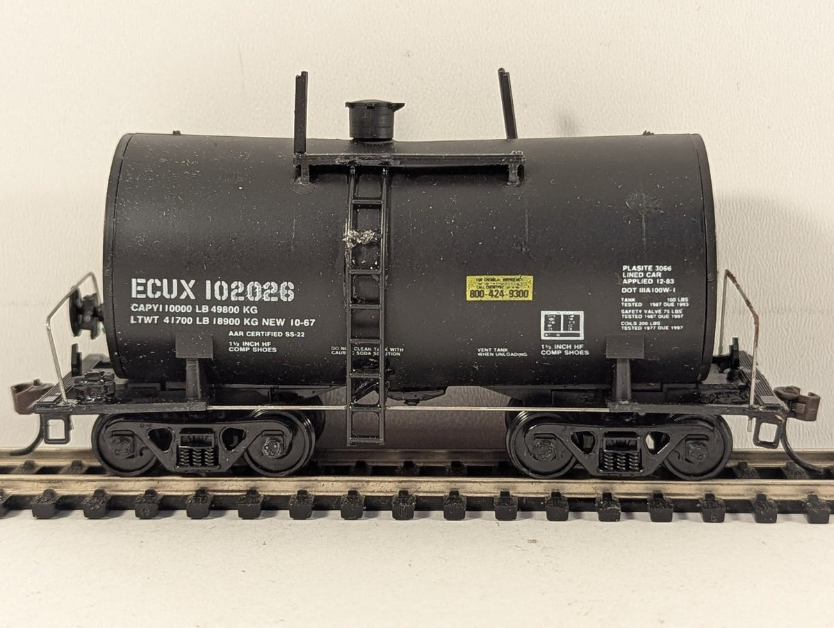 Walthers HO Gauge 30ft Tank Car ECUX 102026 ECUX Black 932-5105
