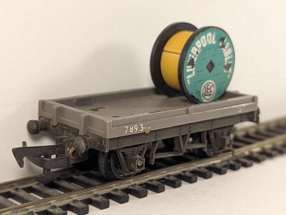 Tri-ang OO Gauge Cable Drum Wagon Goods Wagon 7893 Grey R17