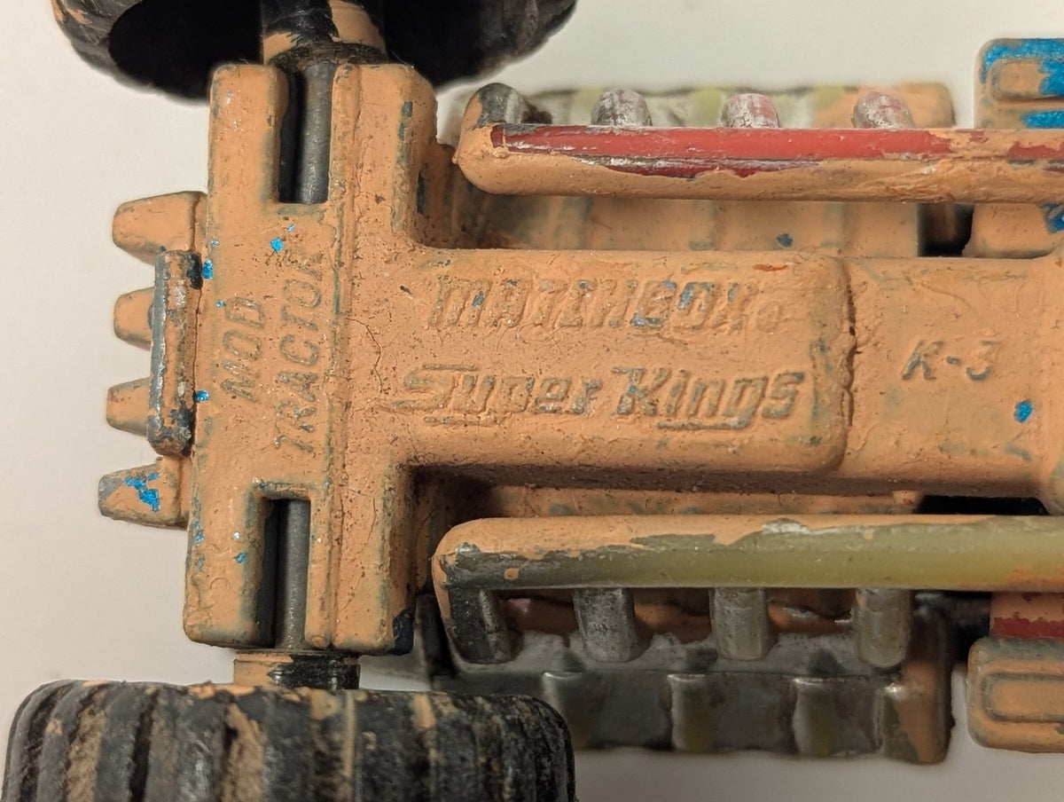 Matchbox Super Kings Mod Tractor Die-cast Model Peach / Orange (Overpainted) K-3