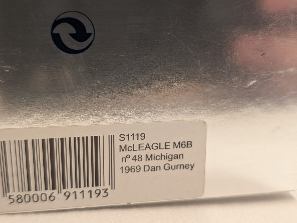 Spark McLeagle M6B nº48 Michigan 1969 Dan Gurney Model Car Olsonite Black S1119